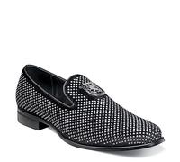 Stacy Adams Herren Swagger Fahrer-Slipper, schwarz/Silber, 42 EU