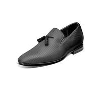 STACY ADAMS Men's Tazewell Tassel Slip-On Loafer, Black, 11 Wide