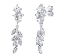 Stacy Silberohrringe Blatt mit klaren Brilliance Zirconia