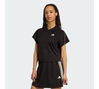 Stadium 3-Streifen Tennis inspiriertes Jacquard Poloshirt Black / Off White XL