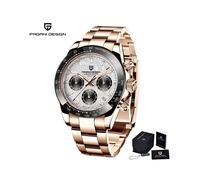 (Stahl, Gold, Weiß) PAGANI DESIGN Herrenuhren Luxus Automatik Datumsuhr Herren Quarzuhren für Herren