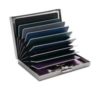 Stainless Steel Card Holder - Anti Theft Case, Accordion Wallet for Men | Size 7.4x10.2cm | 10 Slot Accordion Style Card Case | Anti Theft Scan Blocking, Portable Silver Wallet for Commuting