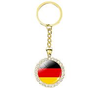 Stakee Deutschland Flagge Schlüsselkette Dome Dome Deutsche Flagge Schlüssel Ring National Flagge Schlüsselring Deutschland Flagge Souvenir Geschenk Für Männer Frauen