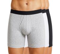 Boxershorts STANCE "Boxershort Boxer Brief 3er Pack", Herren, Gr. M, bunt (schwarz, weiß, grau), Obermaterial: 47% Baumwolle CO. 47% Modal CMD. 6% Elasthan EL., Unterhosen (75179941-M) schwarz, weiß,