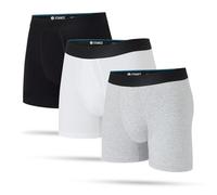 Boxershorts STANCE "Boxershort Boxer Brief 3er Pack", Herren, Gr. M, bunt (schwarz, weiß, grau), Obermaterial: 47% Baumwolle CO. 47% Modal CMD. 6% Elasthan EL., Unterhosen (75179941-M) schwarz, weiß,