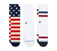 Stance Socken The Americana – 3er Pack Crew mit Logo Weiß/Blau/Rot 38-42