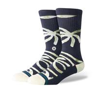 Stance Crew Socks - Wade Collection PALM TWIST, Navy, Large (35" - 38")