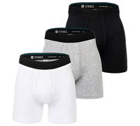 STANCE Herren Boxershorts, 3er Pack - Boxer Brief, Performance Boxershorts, Logobund Schwarz/Weiß/Grau L