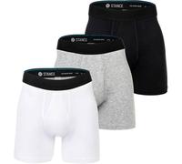 STANCE Herren Boxershorts, 3er Pack - Boxer Brief, Performance Boxershorts, Logobund XXL Schwarz/Weiß/Grau