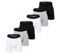 STANCE Herren Boxershorts, 6er Pack - Boxer Brief, Performance Boxershorts, Logobund Schwarz/Weiß/Grau XL