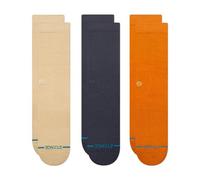 Stance Icon Classic Casual Crew Socken, 3er-Pack, Baumwollmischung und dämpfende Fußgewölbeunterstützung, Sand, Medium