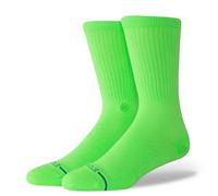 Stance Tagessocke Crew Icon (verstärkte Fersen- und Zehenpartie) neongrün - 1 Paar, Größe 43-46