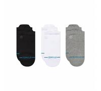 Stance Icon Low Tab Casual Socken 3er-Pack Baumwollmischung Socken Fußgewölbeunterstützung, Mehrfarbig, Schwarz, Weiß, Grau, Small