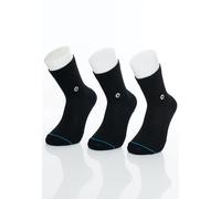 Stance - Icon Quarter Pack Of 3 Black - Socken - Schwarz - S - 77% Baumwolle, 16% Polyester, 4% Elastan, 3% Polyamid Schwarz S