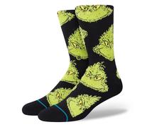 Stance Crew-Tagessocke Der Grinch Mean One Schwarz – 1 Paar Größe 43-46