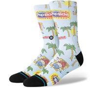Stance Pops Crew Socken, Unisex, Hellblau, L, Crew-Socken, 1 Stück