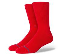 Stance Tagessocke Crew Icon (verstärkte Fersen- und Zehenpartie) rot - 1 Paar, Größe 38-42