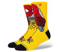 Stance Tagessocke Crew Spiderman Sidey SZN Infiknit gelb - 1 Paar, Größe 38-42