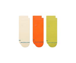 Stance Tagessocke Quarter Icon sortiert weiss/orange/lime - 3 Paar, Größe 43-46