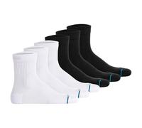 STANCE Unisex Quartersocken 6er Pack - Icon Quarter, Logo, Basic Schwarz/Weiß 43-47