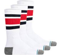STANCE Unisex Socken 3er Pack - Boyd ST, Logo, Streifen, Crew Socken 43-47 Weiß/Rot/Dunkelblau