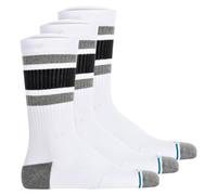 STANCE Unisex Socken 3er Pack - Boyd ST, Logo, Streifen, Crew Socken Weiß/Schwarz/Grau 35-37