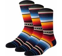 STANCE Unisex Socken, 3er Pack - CURREN ST CREW, Streifen, Fair-Isle-Muster, Baumwoll-Mix 43-46 Rot
