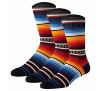 STANCE Unisex Socken, 3er Pack - CURREN ST CREW, Streifen, Fair-Isle-Muster, Baumwoll-Mix Rot / 43-46 43-46 Mehrfarbig