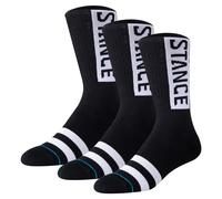 STANCE Unisex Socken, 3er Pack - OG Crew, Logo, Crew Socken mit Streifen Schwarz 38-42