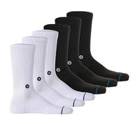 Sneakersocken STANCE "Socken Icon Socken 6er Pack", Damen, Gr. 38-42, bunt (schwarz, weiß), Obermaterial: 76% Baumwolle CO. 19% Polyester PES. 3% Nylon NY. 2% Elasthan EL., Socken Sneakersocken (14937