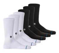 Sneakersocken STANCE "Socken Icon Socken 6er Pack", Damen, Gr. 38-42, bunt (schwarz, weiß), Obermaterial: 76% Baumwolle CO. 19% Polyester PES. 3% Nylon NY. 2% Elasthan EL., Socken Sneakersocken (14937