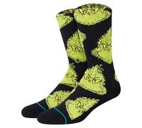 Stance Crew-Tagessocke Der Grinch Mean One Schwarz – 1 Paar Größe 43-46