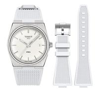 Stanchev Armband für Tissot PRX Uhrenserie, Weicher Silikonarmband für Tissot PRX Powermatic 80, 12mm Ersatzarmbänder für Herren und Damen für Tissot PRX Serie Uhren 40mm (White)