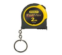 Stanley Bandmaß Fatmax (mit Schlüsselring, kleines, in Profiqualität, mit Endhaken, Feststeller und automatischem Rücklauf, schlagfestes ABS Gehäuse) FMHT1-33856
