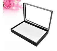 Stapelbarer Ring-Organizer mit 100 Fächern, transparente Kunststoffabdeckung, Aufbewahrungsbox für Ringe und Ohrringe, weiche Wildlederrille zum Schutz von Schmuck (weiß)