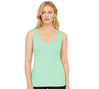 STAR FASHION Geripptes Damen-Top in Übergröße, einfarbig, ärmellos, U-Ausschnitt, Stretch-Tanktop, Damen, weich, lässig, lange Passform, Größen 42-56, mint, 42