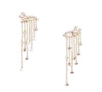 Star Fashion Quaste Shine Damen-Ohrringe, Gold, einfache Bedienung