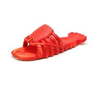 STAR FIRE Sommer Damen Hausschuhe Hummer Hausschuhe Strand Hausschuhe Rutschfeste Soft Bottom Paar Sandalen und Hausschuhe Bad Hausschuhe (Red, numeric_36)