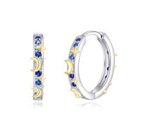 Star Hoop Ohrringe Mond und Stern Ohrringe für Frauen Silber Hoop Ohrringe Schmuck Geschenke für Ladies Damen