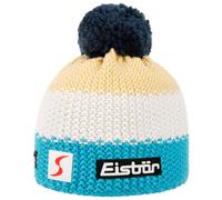 Eisbär Star Skipool Kids Beanie Strickmütze Kindermütze Skimütze Bommelmütze (One Size - blau-gelb)