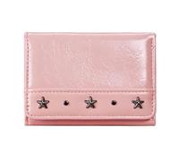 Star Stud Trifold Damen Portemonnaie Crinkle PU Leder Y2K | Kartenhalter, Fotofenster, Münze, Reißverschluss, Geldbörse, 6 Farben, 52 g, kompakt, kratzfest - saubere Nähte