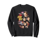 Star Trek The Classic Crew Sweatshirt, Unisex für Erwachsene, Schwarz, L