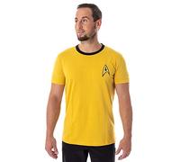 Star Trek The Original Series Men's TOS Costume Uniform Short Sleeve Tee Shirt (Captain Kirk, MD)