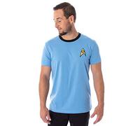 Star Trek The Original Series Men's TOS Costume Uniform Short Sleeve Tee Shirt (Spock, LG)