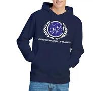 Star Trek Unisex United Federation Logo Hoodie Kapuzenpullover, Navy, XXL