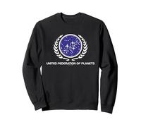 Star Trek United Federation Logo Sweatshirt, Unisex für Erwachsene, Schwarz, L