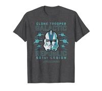 Star Wars 501st Clone Trooper T-Shirt, Herren, Anthrazit Meliert, 5XL