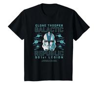 Star Wars 501st Clone Trooper T-Shirt, Kinder, Schwarz, 128