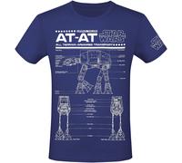 Star Wars AT-AT - Schematic T-Shirt blau in M