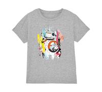 Star Wars BB8 Abstract Unisex Kids T Shirt, Athletic Heather, 5-6 Years